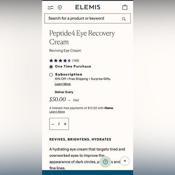 NIB- Elemis- 15ml(full size)- Peptide4 eye recovery cream - Picture 5 of 5